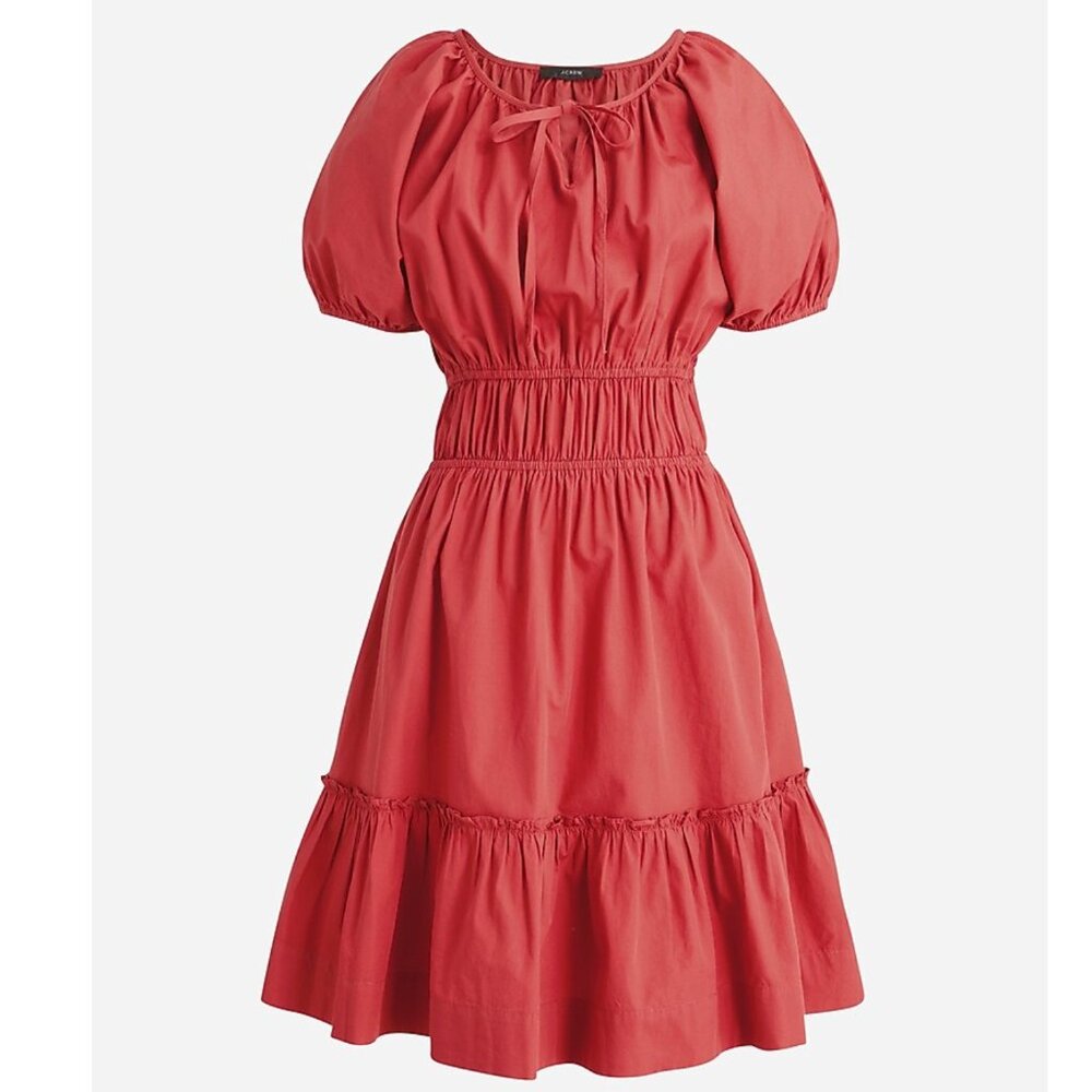 J. Crew Cinched-waist puff-sleeve dress